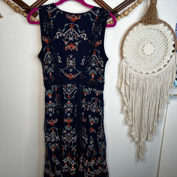 Sundance Sheena Embroidered Mesh Boho Pattern Dress - Picture 4 of 6